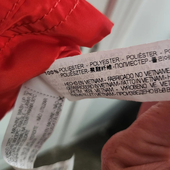 Zara Basic red windbreaker jacket pockets detachable hood adjustable waist small - Picture 6 of 12